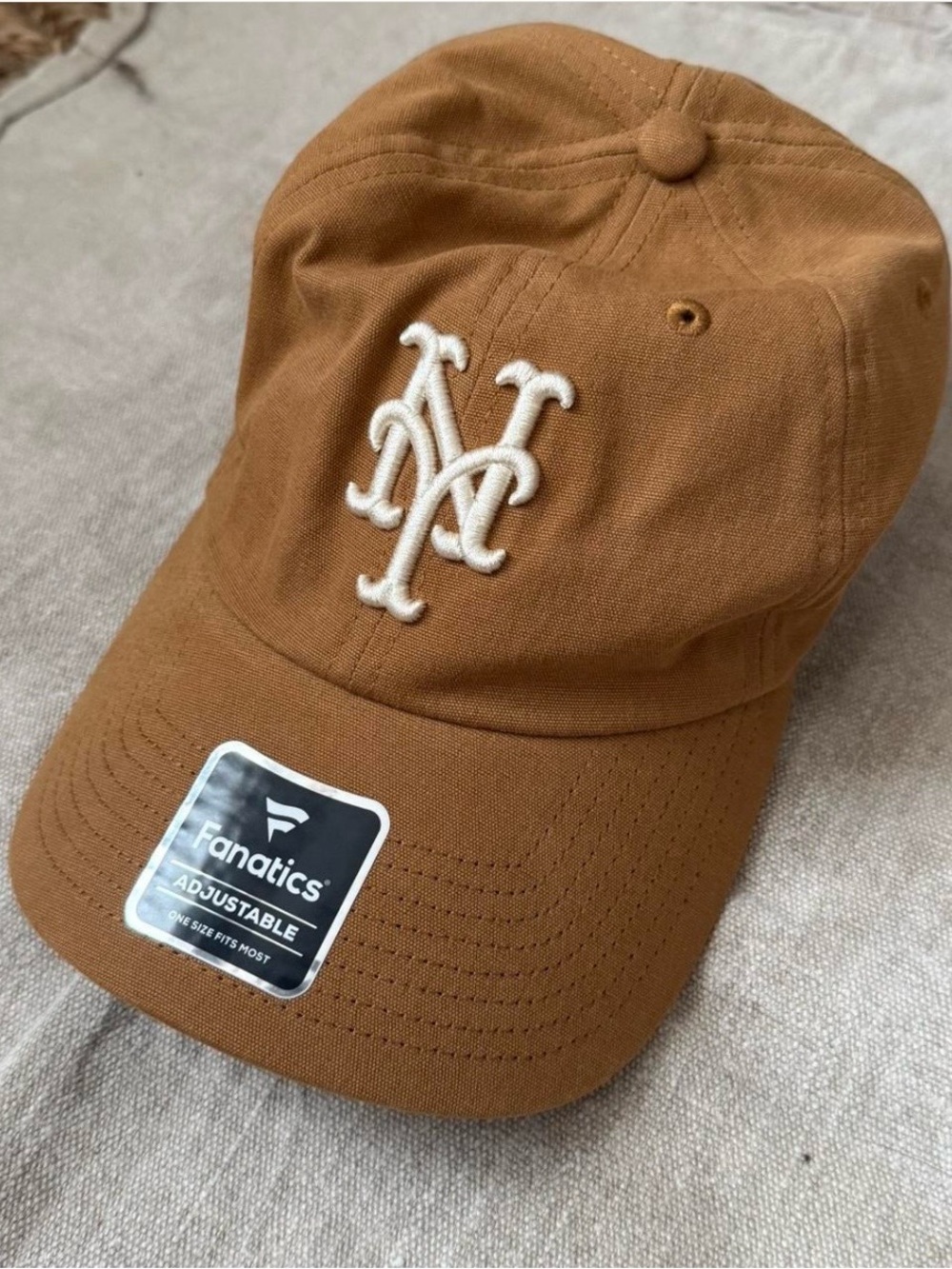 New York Mets Fanatics Brown khaki Adjustable baseball cap Hat